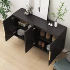 JVNOXK Buffet Encastré 56 Pouces Grand Style Moderne avec Espace de Rangement, Étagères Réglables, Peut Servir de Meuble Décoratif, Noir