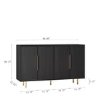 JVNOXK Buffet Encastré 56 Pouces Grand Style Moderne avec Espace de Rangement, Étagères Réglables, Peut Servir de Meuble Décoratif, Noir