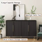 JVNOXK Buffet Encastré 56 Pouces Grand Style Moderne avec Espace de Rangement, Étagères Réglables, Peut Servir de Meuble Décoratif, Noir