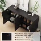 JVNOXK Buffet Encastré 56 Pouces Grand Style Moderne avec Espace de Rangement, Étagères Réglables, Peut Servir de Meuble Décoratif, Noir