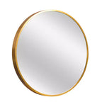 HomeRoots 20 Gold Aluminum Round Framed Bathroom Vanity Mirror