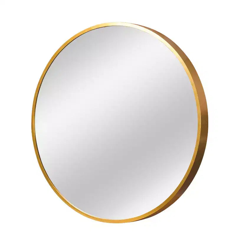 Miroir de courtoisie rond encadré en aluminium doré de 20 po HomeRoots