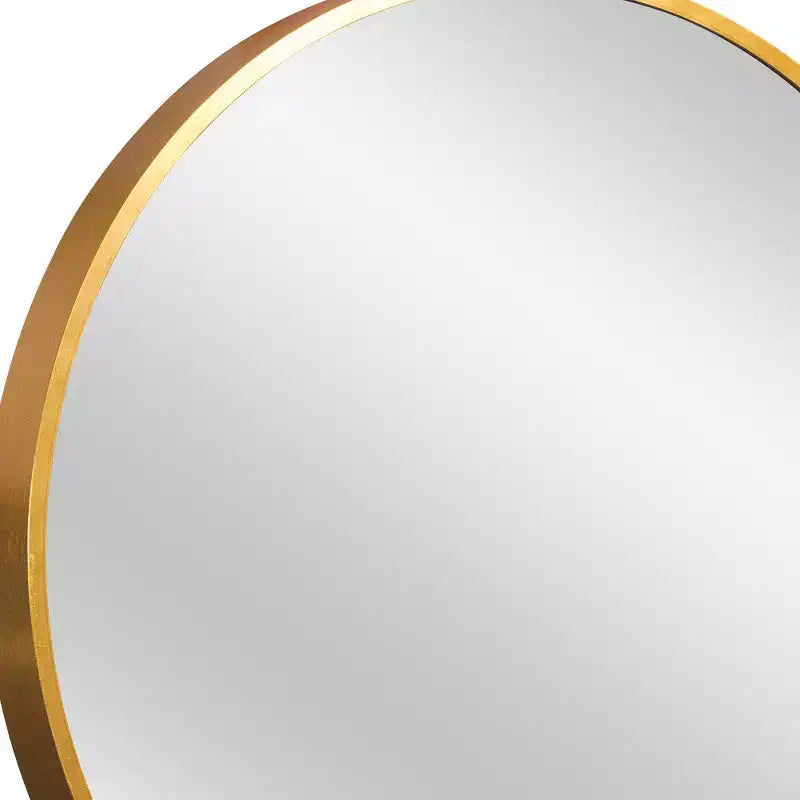 Miroir de courtoisie rond encadré en aluminium doré de 20 po HomeRoots