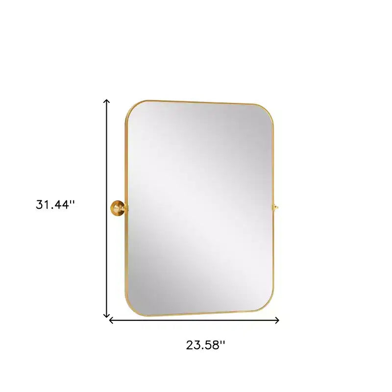 HomeRoots 31" Miroir d'appoint inclinable encadré en métal doré
