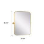 HomeRoots 31" Miroir d'appoint inclinable encadré en métal doré