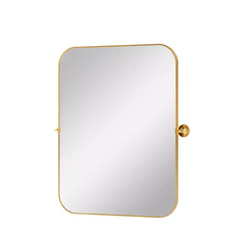 HomeRoots 31" Miroir d'appoint inclinable encadré en métal doré