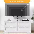 Meuble TV avec support et 4 tiroirs de rangement pour salon, chambre à coucher, compatible avec les téléviseurs de 32/45/55/65/75/80 pouces