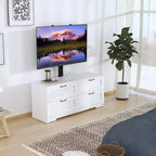 Meuble TV avec support et 4 tiroirs de rangement pour salon, chambre à coucher, compatible avec les téléviseurs de 32/45/55/65/75/80 pouces