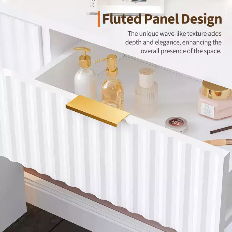 Coiffeuse de maquillage de 78,7 cm avec miroir et lumières réglables pour petit espace - Table de toilette avec 2 tiroirs pour chambre à coucher