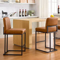 CuisinSmart 24 Inch Counter Height Bar Stools with Backrest, Upholstered PU Leather, Perfect for Kitchen Island, Bar, Restaurant