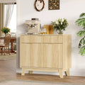 Fluted Buffet Cabinet with Storage, Sideboard Cabinet with Adjustable Shelf and Drawer for Dining Room, Living Room, Kitchen, Entryway