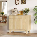 Fluted Buffet Cabinet with Storage, Sideboard Cabinet with Adjustable Shelf and Drawer for Dining Room, Living Room, Kitchen, Entryway
