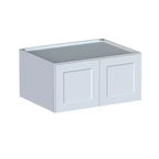 Meuble bas de cuisine CASAINC 36 L x 18 H x 27 P Shaker avec double portes, cadre en bois massif, peinture à base d'eau à faible teneur en COV, fermeture en douceur, prêt à assembler, gris tourterelle