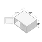 Meuble bas de cuisine CASAINC 36 L x 18 H x 27 P Shaker avec double portes, cadre en bois massif, peinture à base d'eau à faible teneur en COV, fermeture en douceur, prêt à assembler, gris tourterelle