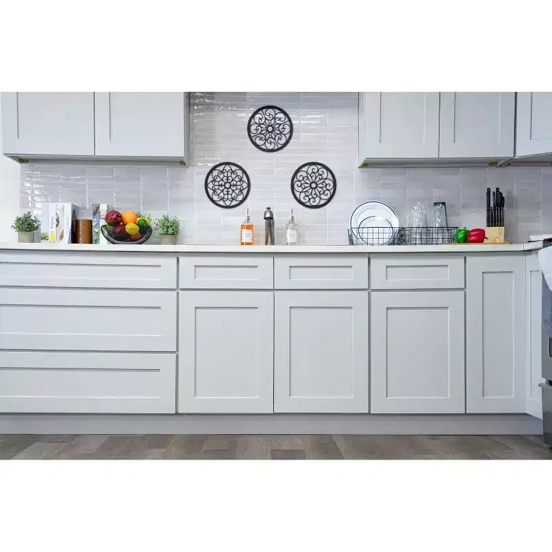 Meuble bas de cuisine CASAINC 36 L x 18 H x 27 P Shaker avec double portes, cadre en bois massif, peinture à base d'eau à faible teneur en COV, fermeture en douceur, prêt à assembler, gris tourterelle
