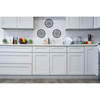 Meuble bas de cuisine CASAINC 36 L x 18 H x 27 P Shaker avec double portes, cadre en bois massif, peinture à base d'eau à faible teneur en COV, fermeture en douceur, prêt à assembler, gris tourterelle