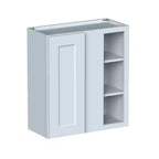 Meuble de cuisine bas Shaker CASAINC, 27 L x 30 H x 12 P, cadre en bois massif, peinture à l'eau à faible teneur en COV, fermeture douce, RTA, gris tourterelle