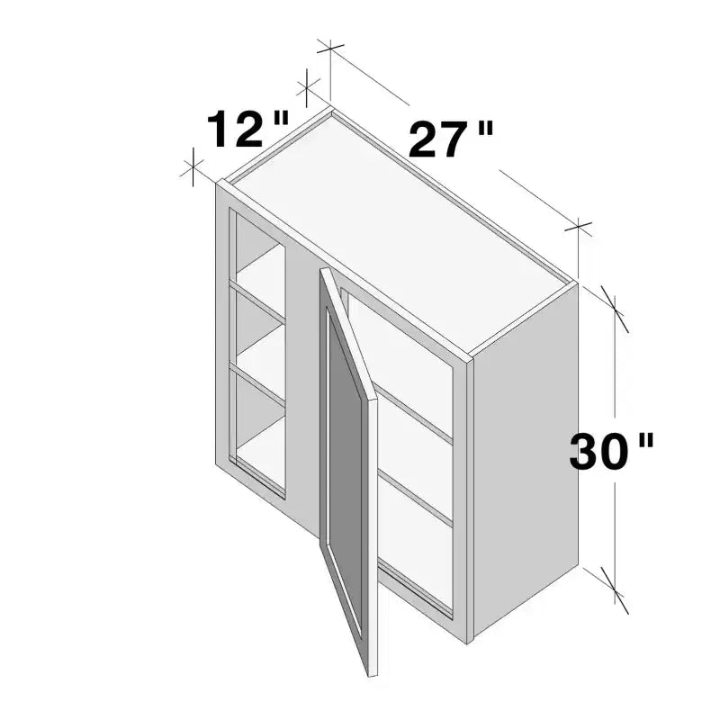 Meuble de cuisine bas Shaker CASAINC, 27 L x 30 H x 12 P, cadre en bois massif, peinture à l'eau à faible teneur en COV, fermeture douce, RTA, gris tourterelle