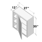Meuble de cuisine bas Shaker CASAINC, 27 L x 30 H x 12 P, cadre en bois massif, peinture à l'eau à faible teneur en COV, fermeture douce, RTA, gris tourterelle