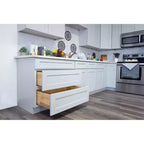 Meuble de cuisine bas Shaker CASAINC, 27 L x 30 H x 12 P, cadre en bois massif, peinture à l'eau à faible teneur en COV, fermeture douce, RTA, gris tourterelle