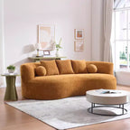 Canapé 3 places moderne incurvé rembourré en bouclé Christopher Knight Home Grazia 90''