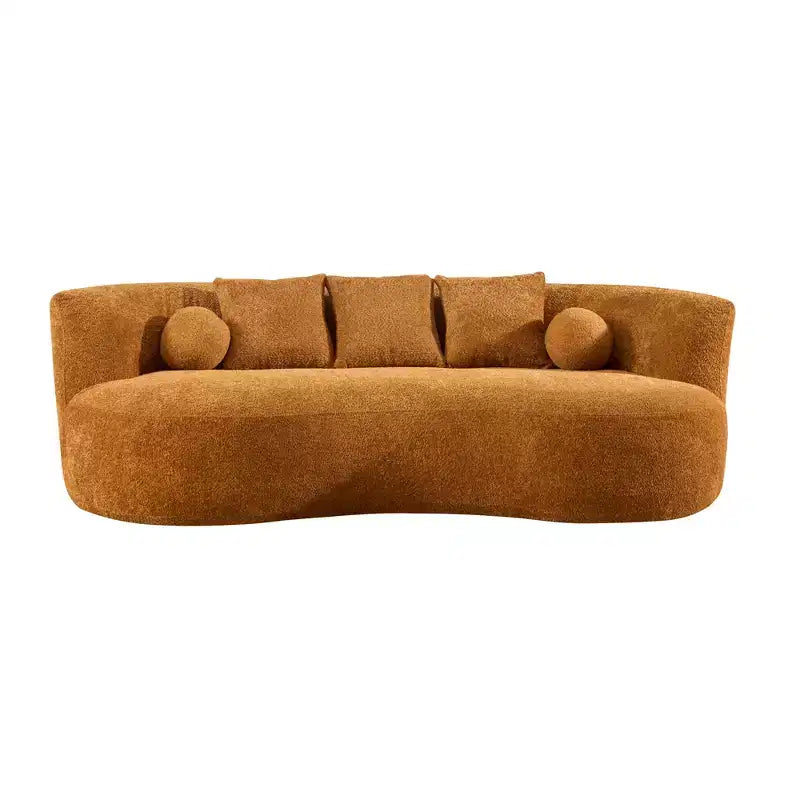 Canapé 3 places moderne incurvé rembourré en bouclé Christopher Knight Home Grazia 90''