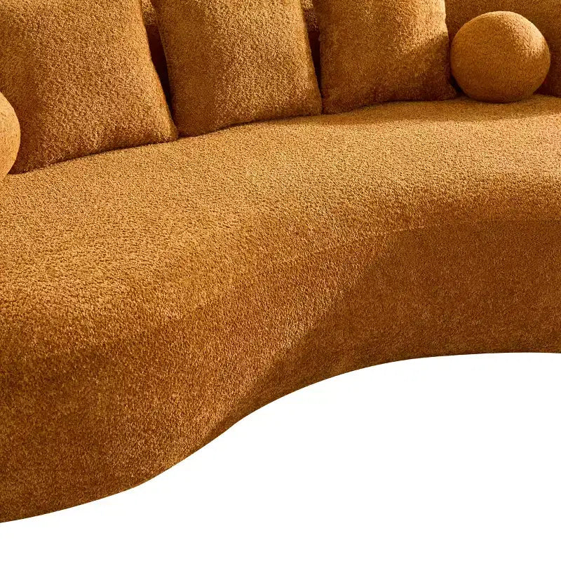 Canapé 3 places moderne incurvé rembourré en bouclé Christopher Knight Home Grazia 90''