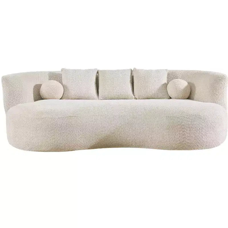 Canapé 3 places moderne incurvé rembourré en bouclé Christopher Knight Home Grazia 90''