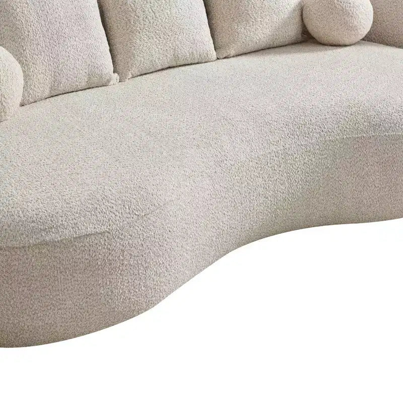 Canapé 3 places moderne incurvé rembourré en bouclé Christopher Knight Home Grazia 90''