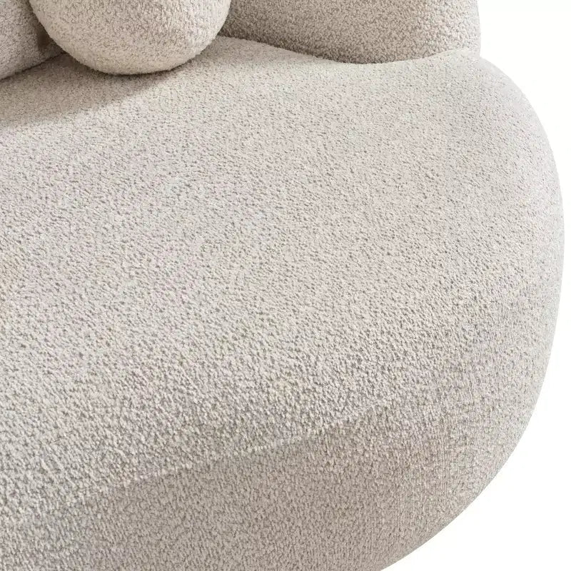 Canapé 3 places moderne incurvé rembourré en bouclé Christopher Knight Home Grazia 90''