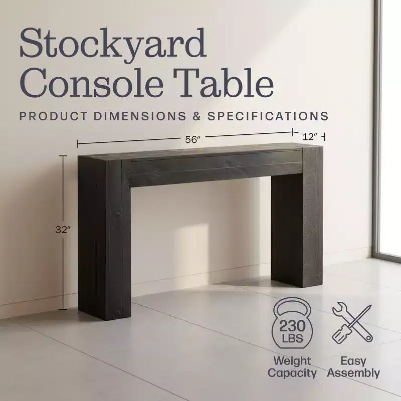 Console en bois massif Stockyard de 56 pouces