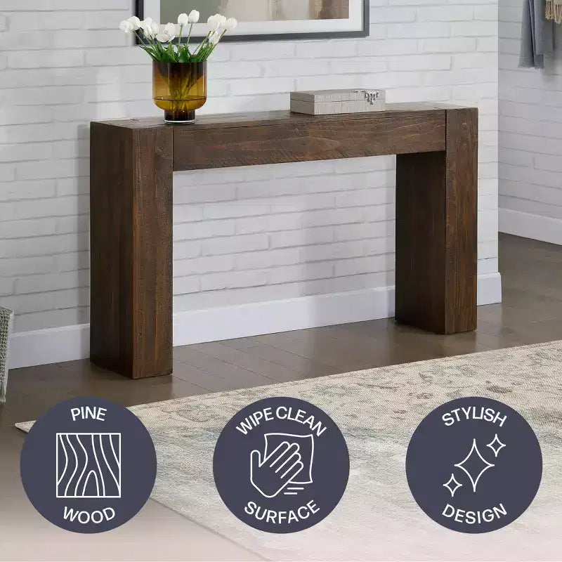 Console en bois massif Stockyard de 56 pouces