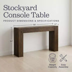 Console en bois massif Stockyard de 56 pouces