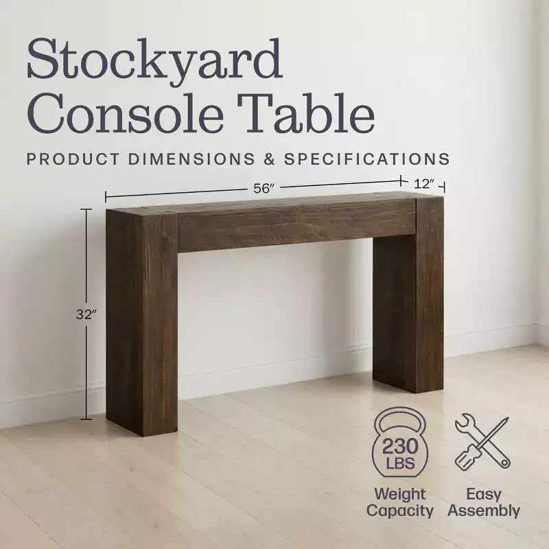 Console en bois massif Stockyard de 56 pouces