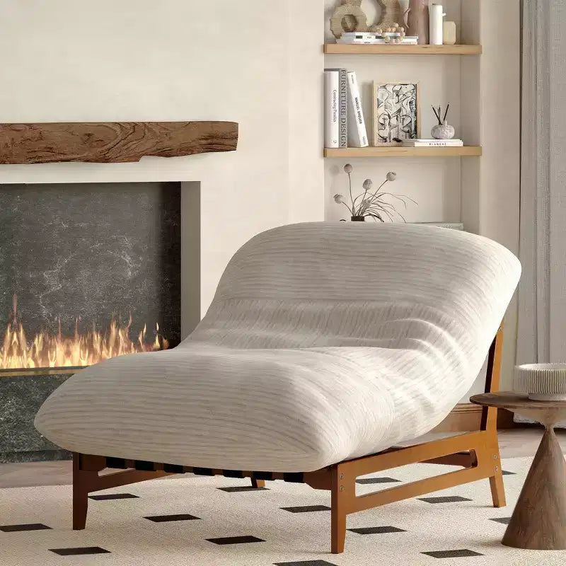 TYBOATLE Fauteuil relax en bois massif, grand canapé de sol en velours côtelé pour adultes, chaise longue ergonomique pour la lecture, idéal pour le salon et la chambre à coucher