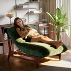 TYBOATLE Fauteuil relax en bois massif, grand canapé de sol en velours côtelé pour adultes, chaise longue ergonomique pour la lecture, idéal pour le salon et la chambre à coucher