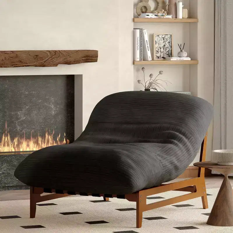 TYBOATLE Fauteuil relax en bois massif, grand canapé de sol en velours côtelé pour adultes, chaise longue ergonomique pour la lecture, idéal pour le salon et la chambre à coucher