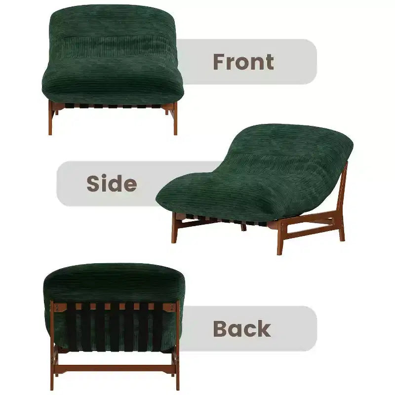 TYBOATLE Fauteuil relax en bois massif, grand canapé de sol en velours côtelé pour adultes, chaise longue ergonomique pour la lecture, idéal pour le salon et la chambre à coucher