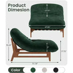 TYBOATLE Fauteuil relax en bois massif, grand canapé de sol en velours côtelé pour adultes, chaise longue ergonomique pour la lecture, idéal pour le salon et la chambre à coucher