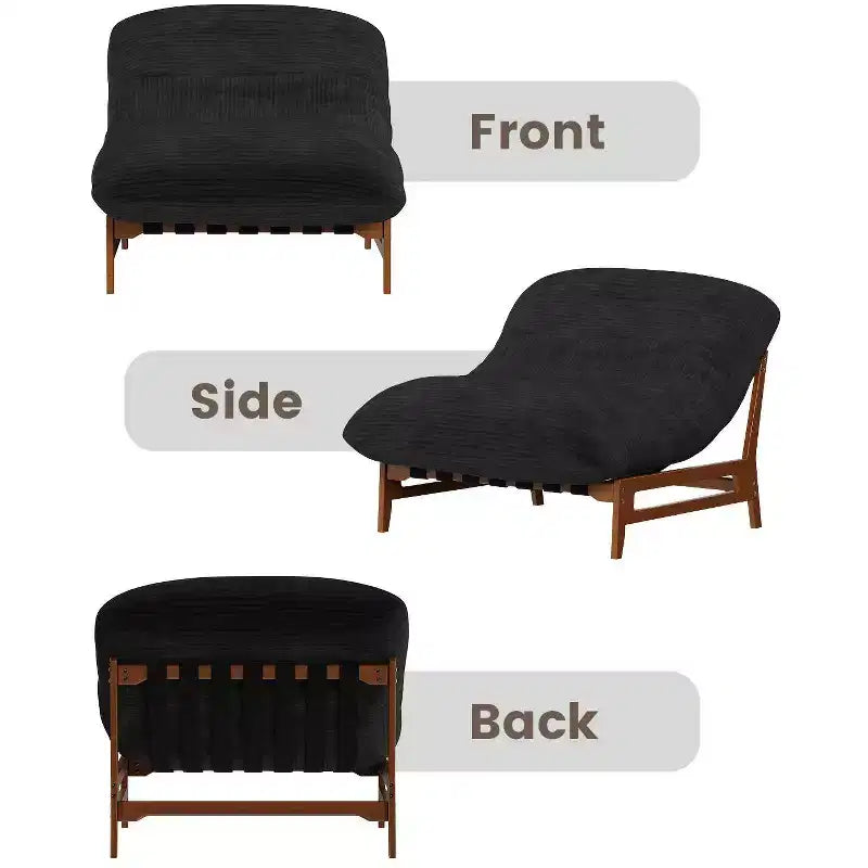 TYBOATLE Fauteuil relax en bois massif, grand canapé de sol en velours côtelé pour adultes, chaise longue ergonomique pour la lecture, idéal pour le salon et la chambre à coucher