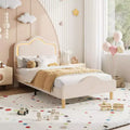 Upholstered Bed Frame - Adjustable Headboard & Footboard, Soft Soft Princess Platform, Sturdy Wooden Slats, Easy Assembly, No Box Spring Needed