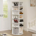 Rotating Shoe Rack Tower, 7-Tier 360 Spinning Shoe Organizer, Free-Standing Shoe Storage, Holds up to 28 Pairs, White