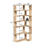 Étagère d'angle 6 niveaux emboîtable en bois clair Famapy