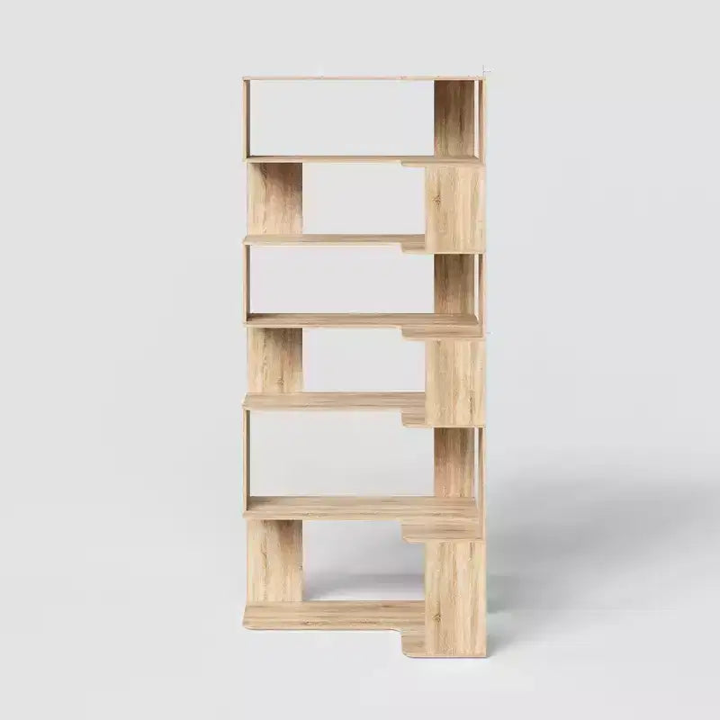 Étagère d'angle 6 niveaux emboîtable en bois clair Famapy