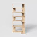 Étagère d'angle 6 niveaux emboîtable en bois clair Famapy