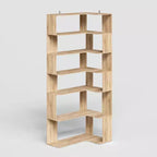 Étagère d'angle 6 niveaux emboîtable en bois clair Famapy