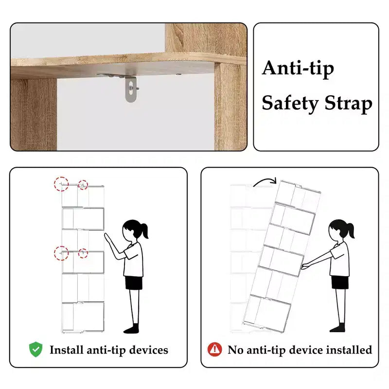 Étagère d'angle 6 niveaux emboîtable en bois clair Famapy