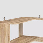 Étagère d'angle 6 niveaux emboîtable en bois clair Famapy