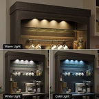 Meuble de bar à café de 72 po de hauteur de style campagnard, buffet de rangement pour garde-manger de cuisine avec étagères réglables, vaisselier