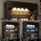 Meuble de bar à café de 72 po de hauteur de style campagnard, buffet de rangement pour garde-manger de cuisine avec étagères réglables, vaisselier